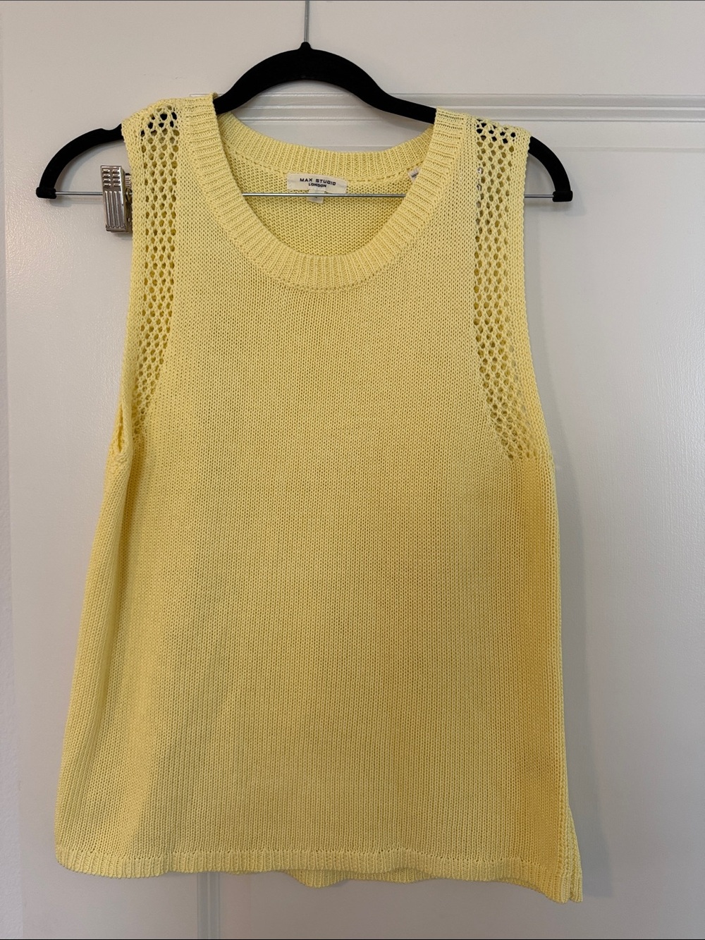 Max Studio Butter Yellow Knit Sleeveless Tank